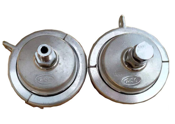 Silvery white 304 stainless steel Plastic Pipe End Caps designed for precision casting and meeting ISO1167 sealing requirements